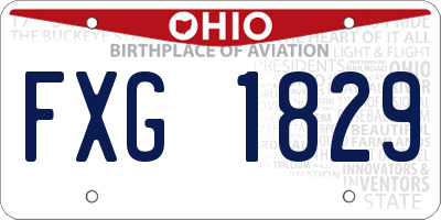 OH license plate FXG1829