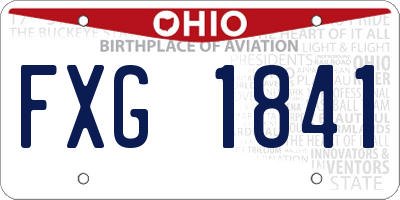 OH license plate FXG1841