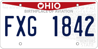 OH license plate FXG1842