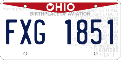 OH license plate FXG1851