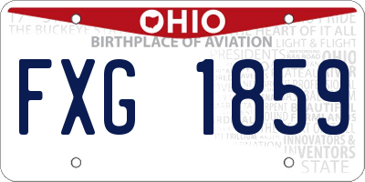 OH license plate FXG1859