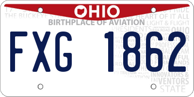 OH license plate FXG1862