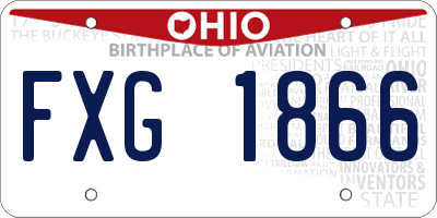 OH license plate FXG1866