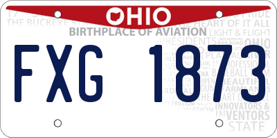OH license plate FXG1873