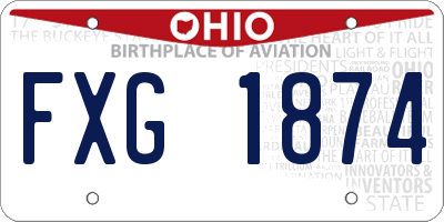OH license plate FXG1874