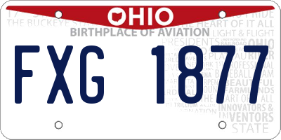 OH license plate FXG1877