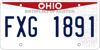 OH license plate FXG1891