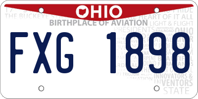 OH license plate FXG1898