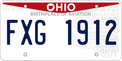 OH license plate FXG1912