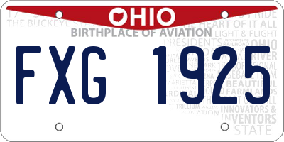 OH license plate FXG1925