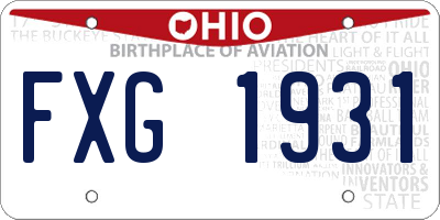 OH license plate FXG1931