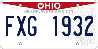 OH license plate FXG1932