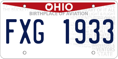 OH license plate FXG1933
