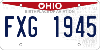 OH license plate FXG1945