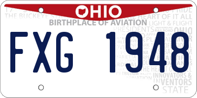 OH license plate FXG1948