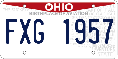 OH license plate FXG1957