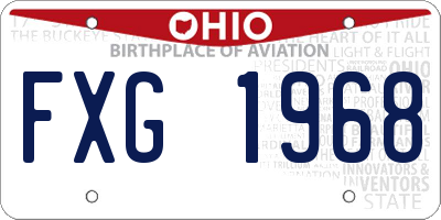 OH license plate FXG1968