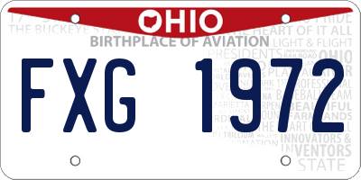 OH license plate FXG1972