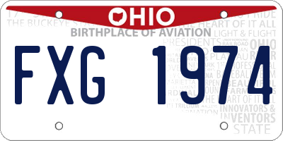 OH license plate FXG1974