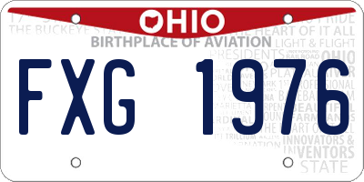 OH license plate FXG1976