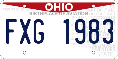 OH license plate FXG1983
