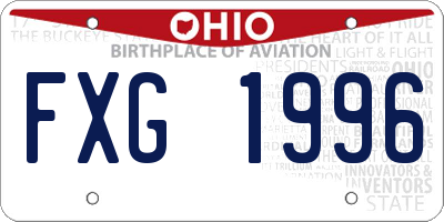 OH license plate FXG1996