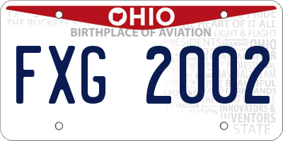 OH license plate FXG2002