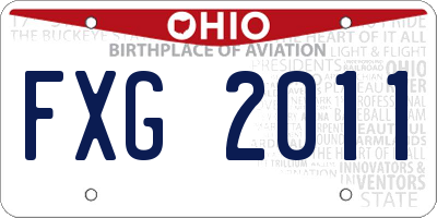 OH license plate FXG2011