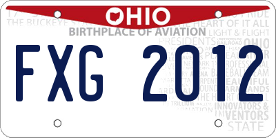 OH license plate FXG2012
