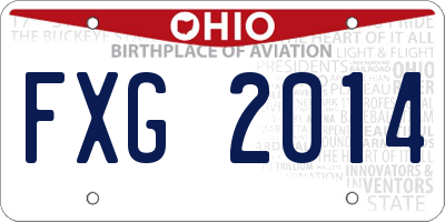 OH license plate FXG2014