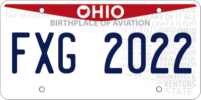 OH license plate FXG2022