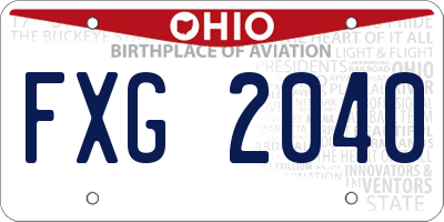 OH license plate FXG2040