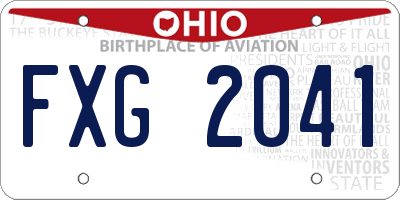 OH license plate FXG2041