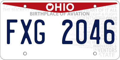 OH license plate FXG2046