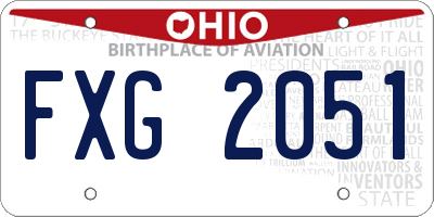 OH license plate FXG2051