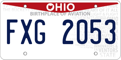 OH license plate FXG2053
