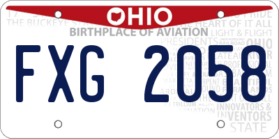 OH license plate FXG2058