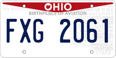 OH license plate FXG2061