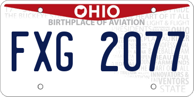 OH license plate FXG2077
