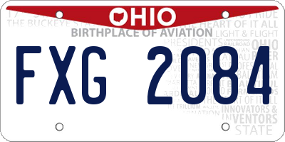 OH license plate FXG2084
