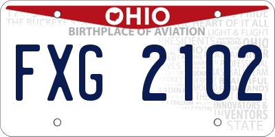 OH license plate FXG2102