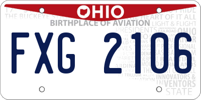 OH license plate FXG2106