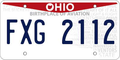 OH license plate FXG2112