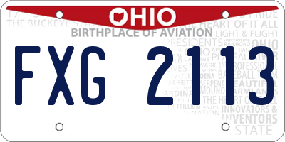 OH license plate FXG2113