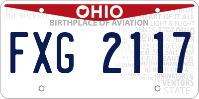 OH license plate FXG2117