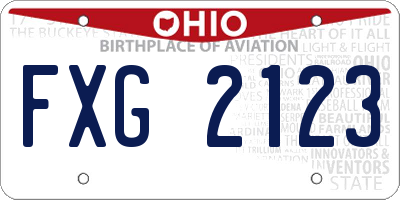 OH license plate FXG2123