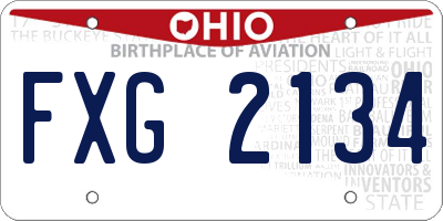 OH license plate FXG2134