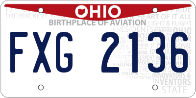 OH license plate FXG2136