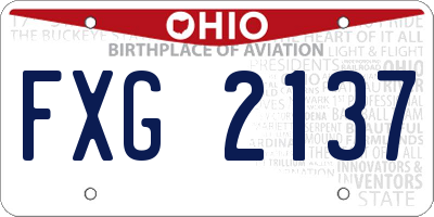 OH license plate FXG2137