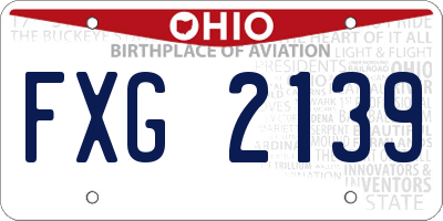 OH license plate FXG2139